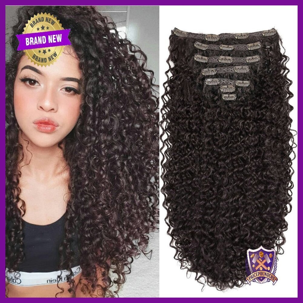 24 Inch Synthetic Curly Clip-In Hair Extensions - 7 Piece Set 140g